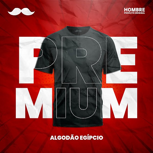 Camiseta Masculina Premium Algodão Egípcio Preta | Marca Hombre