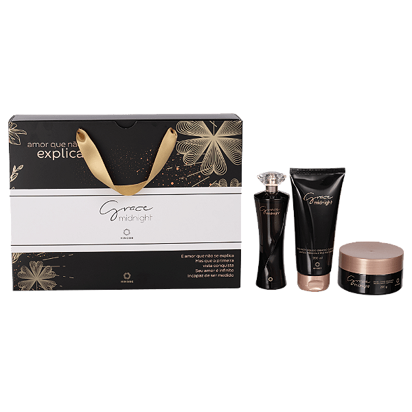 Kit Grace Midnight - Colônia, Sabonete Líquido, Creme.