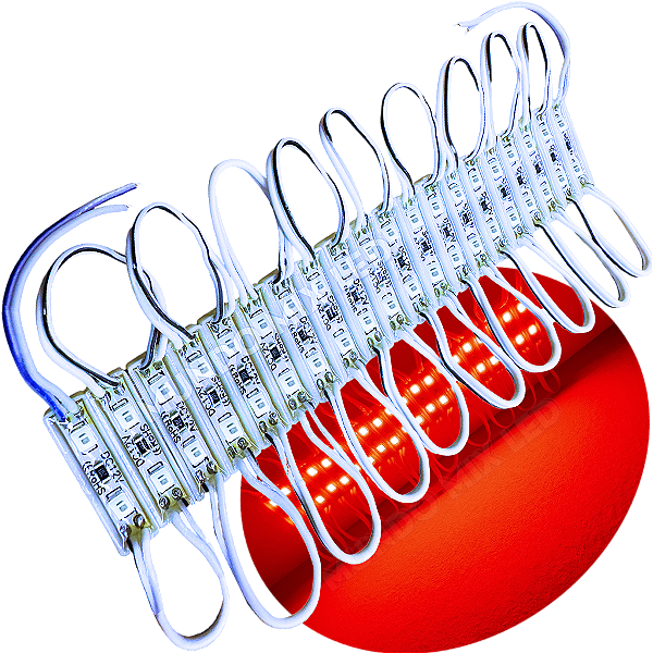 mini módulo led resinado 2835 25mm 2-led vermelho prova dágua ip67 12v