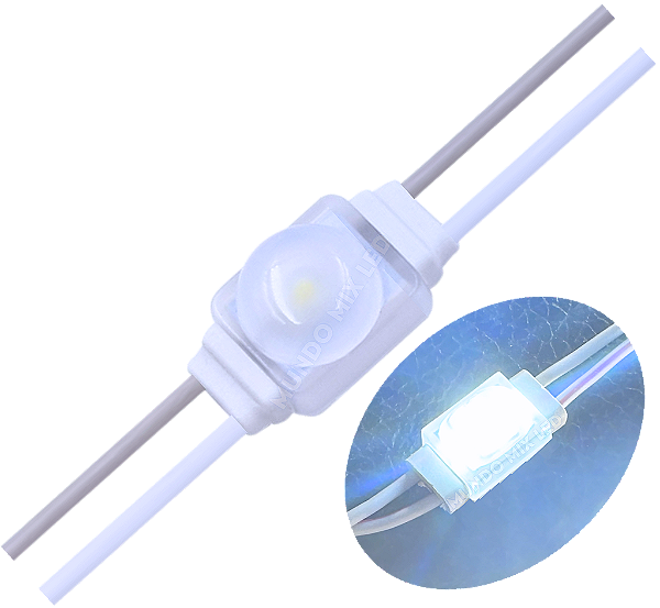 Micro Módulo LED 2835 1-LED 12MM 0,5W 10.000K SAMSUNG IP68 175º KOREIA 12V C/ Lente Injetado BRANCO FRIO 10000K Auto Brilho P/ Letras Caixa Luminosos IP68