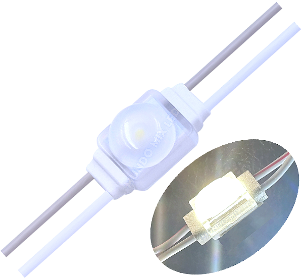 Micro Módulo LED 2835 1-LED 12MM 0,5W 4.000K SAMSUNG IP68 175º KOREIA 12V C/ Lente Injetado BRANCO MORNO 4000k Auto Brilho P/ Letras Caixa Luminosos IP68