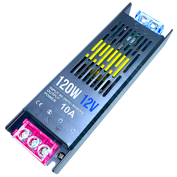 Fonte Slim 120w 10a 12v Metálica Fina Chaveada Alimentação 110v 220v P/ Cftv Leds