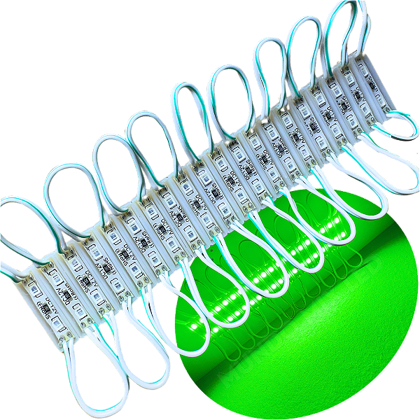 mini módulo led resinado 2835 25mm 2-led verde puro prova dágua ip67 12v