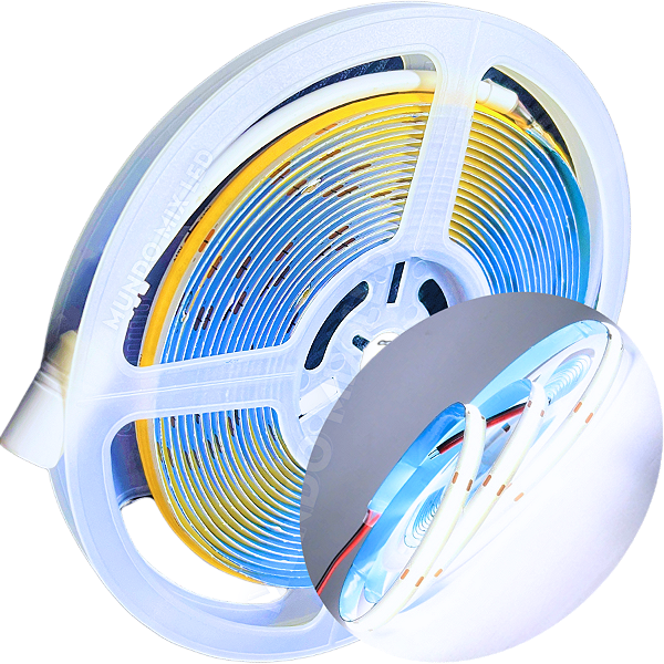 Fita De LED IP20 12V COB 360Leds Branco Frio 12W /mt Alto Brilho P/ Perfil 12Volts