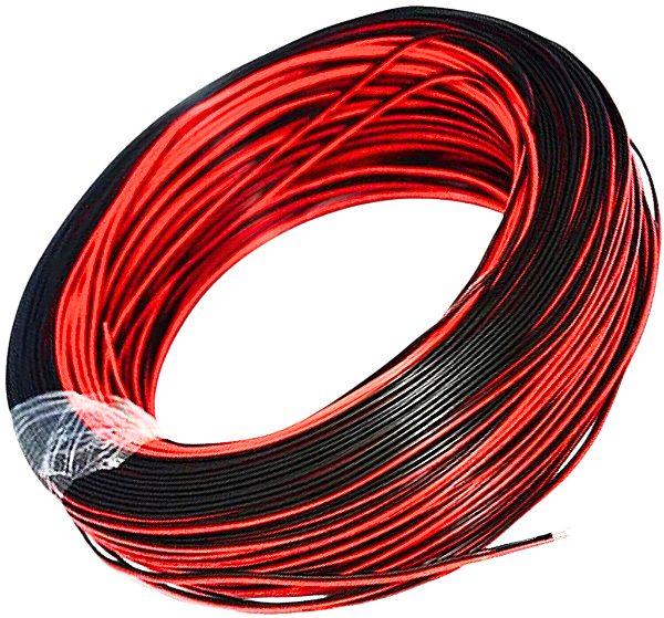 Rolos C/ 100mts Cabo Bicolor VM/PT 2X1,5mm 2Vias Paralelo P/ som ou LED 12v 24v fios Vermelho Preto