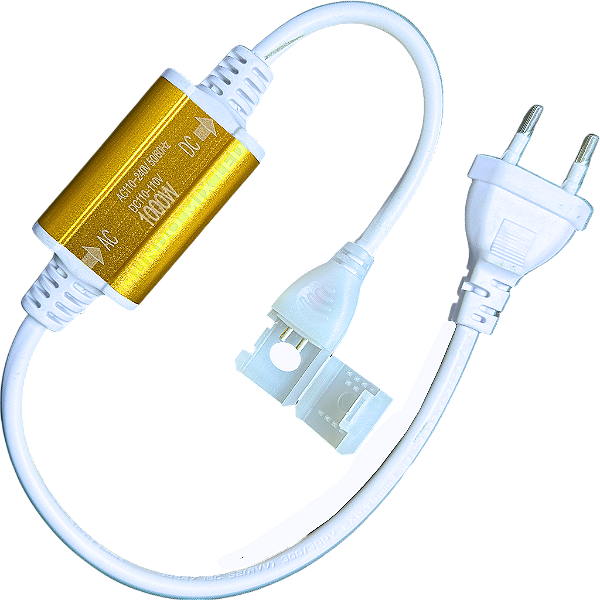 Conector Plug Dourado 15A Para Mangueira LED COB 8MM Suporta Ate 100mts Com Tomada
