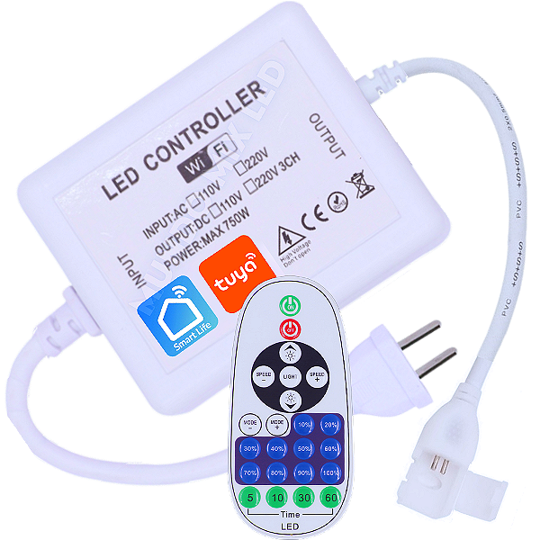 Controlador Dimmer Wi-fi Para Mangueira Fita Led Cob Dimmer RF APP Wifi Tuya Smart Life