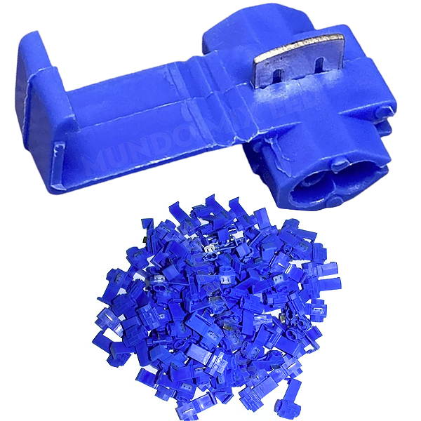 Conector Derivação Azul 1,5mm a 2,5mm Emenda Rápida Para Cabos Fios Plug Facil
