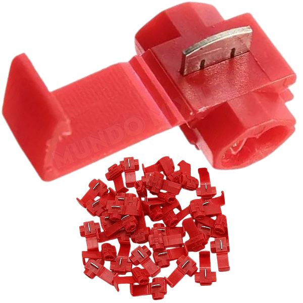 Conector Derivação Vermelho 0,50mm a 1,5mm Emenda Rápida Para Cabos Fios Plug Fácil