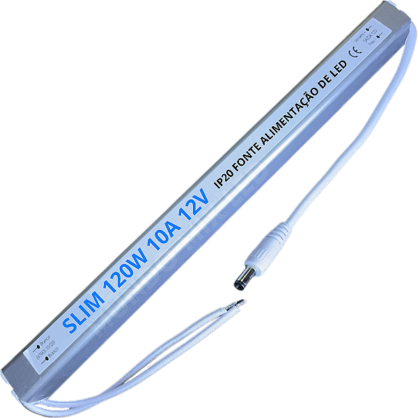 Fonte ULTRA Slim 120W 10A 12V Fina Alumínio Alimentação Palito 110v 220v Para Leds