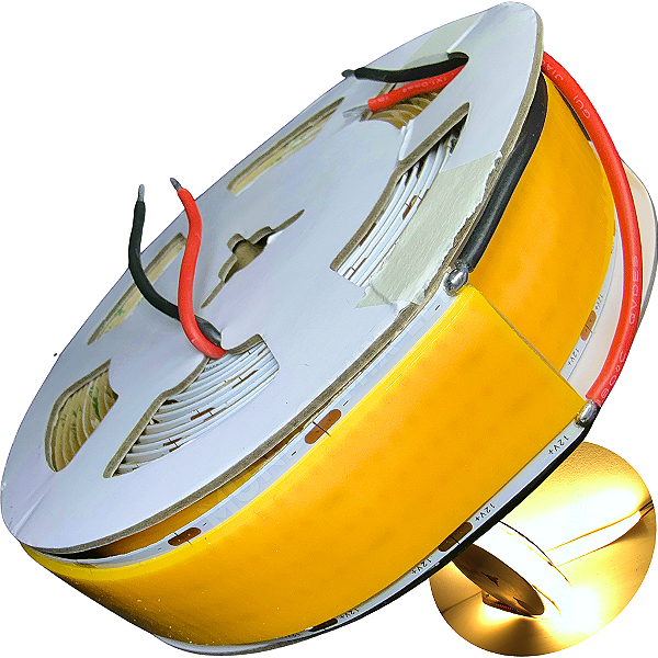 Fita LED 12V COB 30MM 180W 3.000K 8000LEDs /MT IP20 Branco Quente Alto Brilho P/ Perfil 12Volts