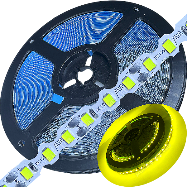 Fita LED ZIG ZIG IP20 Dobrável 6MM Amarelo LIMÃO 8W/MT Profissional 12V LED Com Cobre Curvas 90º 180º