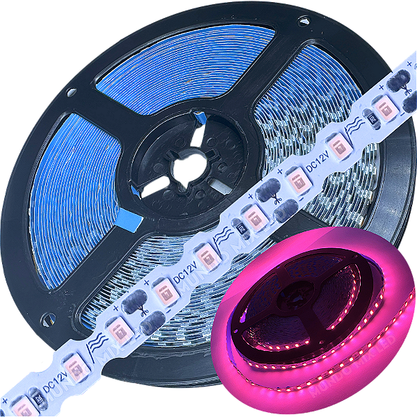 Fita LED ZIG ZIG IP20 Dobrável 6MM ROSA 8W MT Profissional 12V LED Com Cobre Curvas 90º 180º