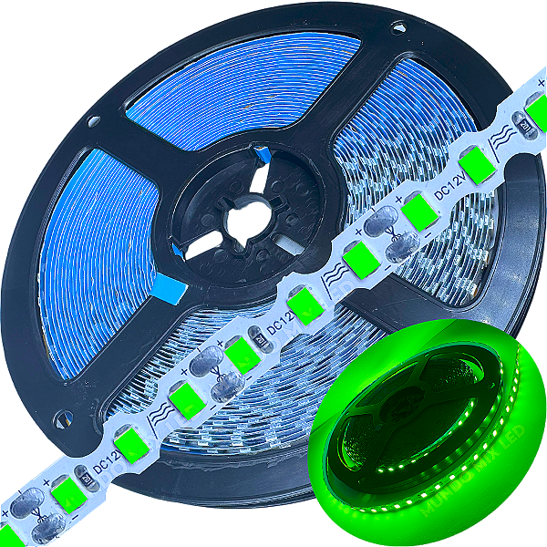 Fita LED ZIG ZIG IP20 Dobrável 6MM Verde 8W MT Profissional 12V LED Com Cobre Curvas 90º 180º
