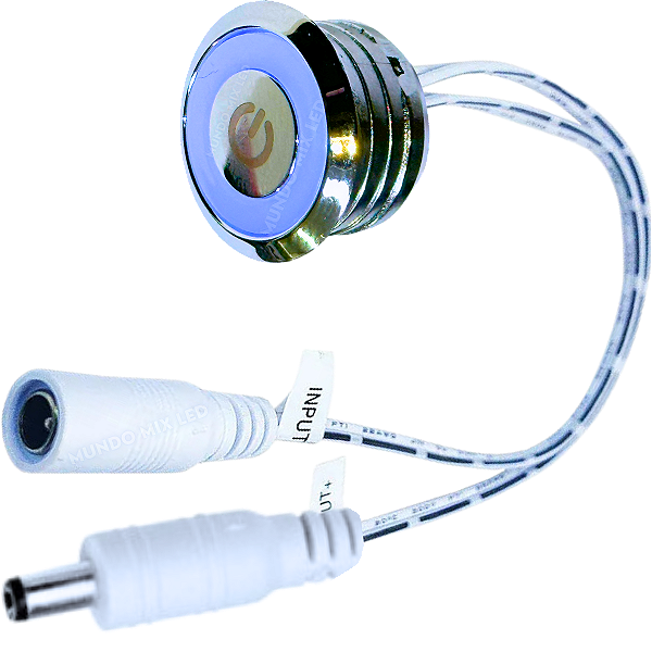 Mini Dimmer 5A 12V 24V Toque Touch Liga Desliga Dimmeriza / Liga / Desliga Anel de Luz Azul P/ Leds 12V 24V
