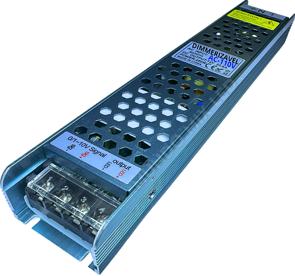 Fonte DIMMERIZAVÉL AC-110V 250W 20A 12V Metálica SLIM Alimentação AC-127V P/ LEDs