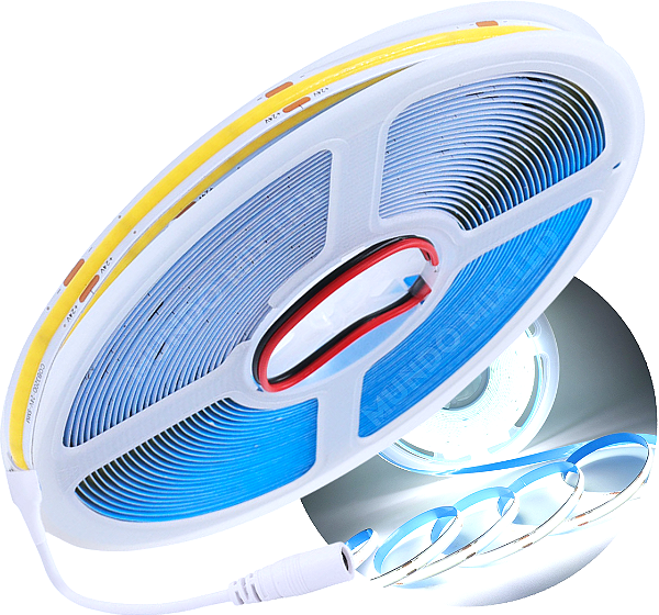 Fita LED COB 3200LEDs 120W 24V Branco FRIO IP20 24V 320LEDs 12Watts /MT P/ Sancas Perfil 24Volts -MT P/ Sancas Perfil 24Volts