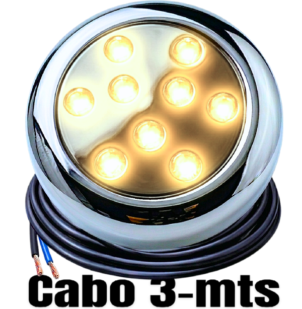 Luminária P/ Piscinas 12W Branco QUENTE 3000k 12V IP68 80mm 4IN1 1/2 3/4 Mono Cromatico A Prova D’água 9w Aço Inox iluminação Super LED