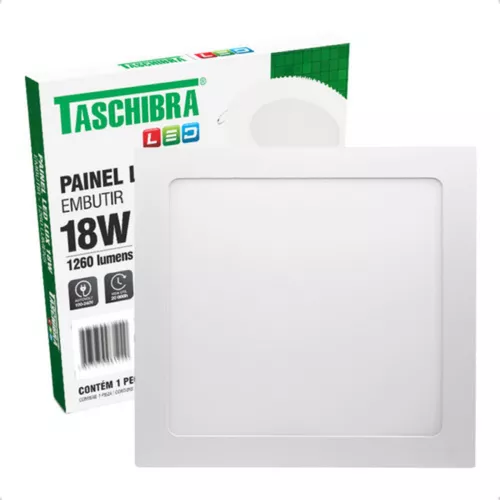 Painel Led quadrado 18w Embutir Taschibra