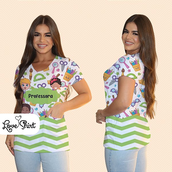 BATA COM BOLSO/SCRUB PROFISSÃO PROFESSORA VARIAÇÃO VERDE