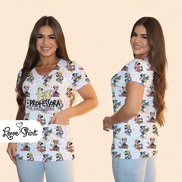 BATA COM BOLSO/SCRUB PROFISSÃO PROFESSORA MINNIE