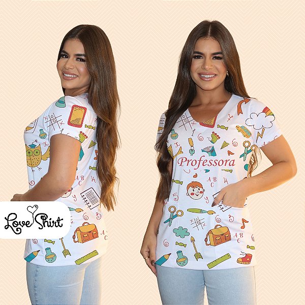 BATA COM BOLSO/SCRUB PROFISSÃO PROFESSORA VARIADA