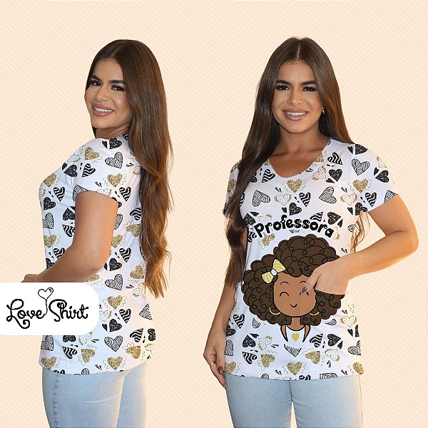 BATA COM BOLSO/SCRUB PROFISSÃO PROFESSORA BONECA CORAÇÕES