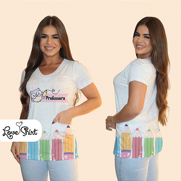 BATA COM BOLSO/SCRUB PROFISSÃO PROFESSORA CORUJA LÁPIS 2
