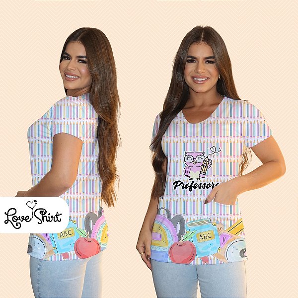 BATA COM BOLSO/SCRUB PROFISSÃO PROFESSORA CORUJA VARIAÇÃO 3