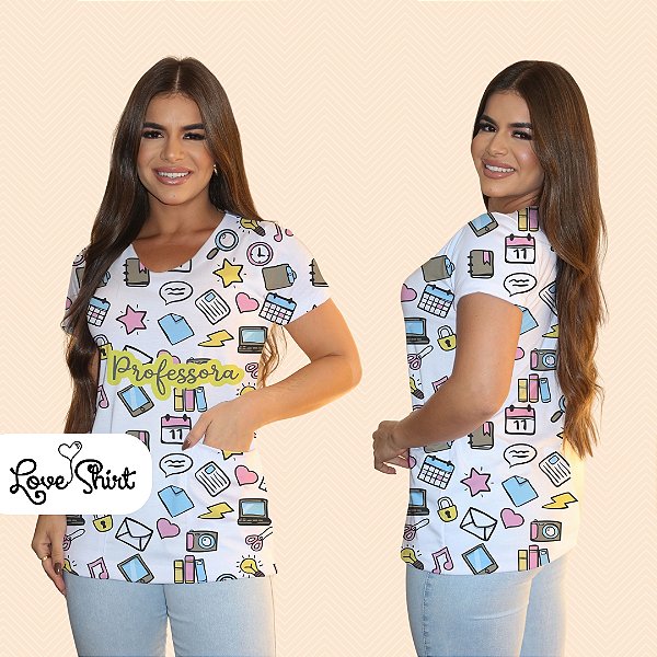 BATA COM BOLSO/SCRUB PROFISSÃO PROFESSORA VARIADA 4