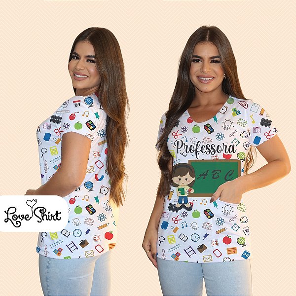 BATA COM BOLSO/SCRUB PROFISSÃO PROFESSORA LOUSA