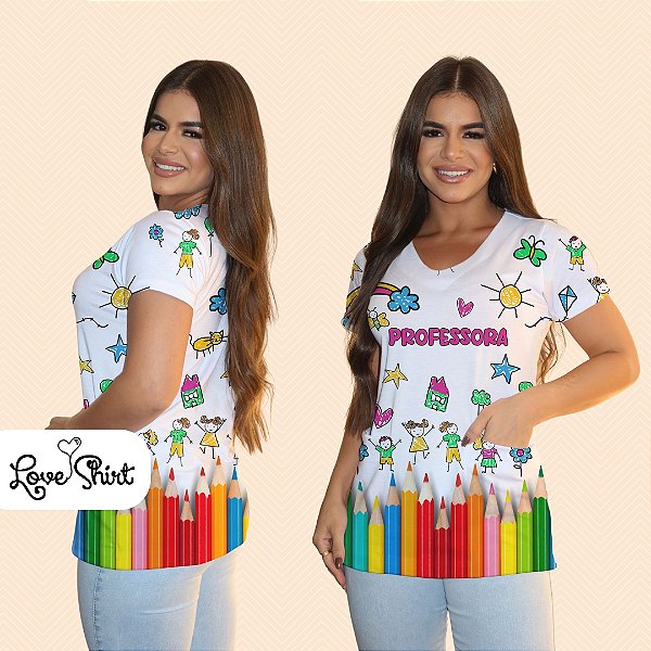BATA COM BOLSO/SCRUB PROFISSÃO PROFESSORA LÁPIS VARIADA