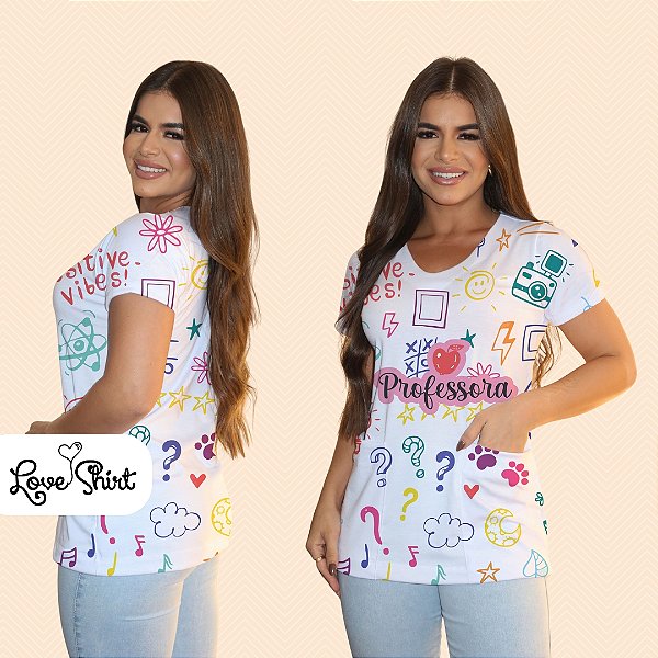 BATA COM BOLSO/SCRUB PROFISSÃO PROFESSORA VARIADA 6