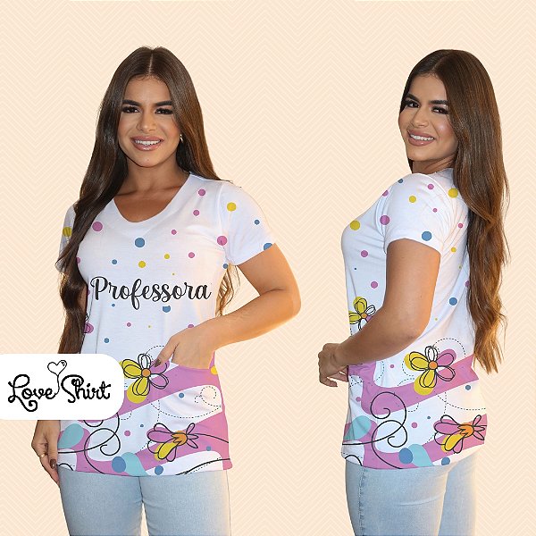 BATA COM BOLSO/SCRUB PROFISSÃO PROFESSORA VARIADA BARRA ROSA