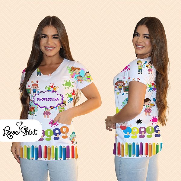 BATA COM BOLSO/SCRUB PROFISSÃO PROFESSORA CENTOPEIA LÁPIS
