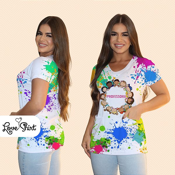 BATA COM BOLSO/SCRUB PROFISSÃO PROFESSORA CRIANÇAS CIRCULO TINTA