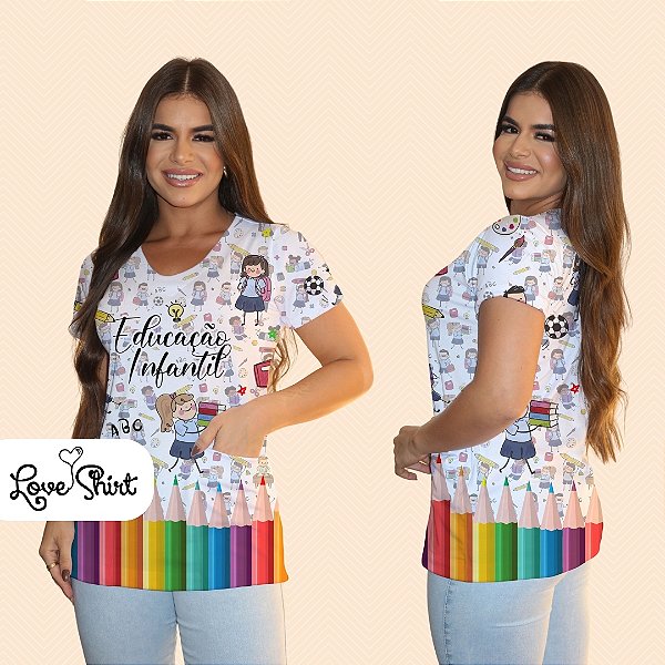 BATA COM BOLSO/SCRUB PROFISSÃO EDUCAÇÃO INFANTIL BARRA LAPIS VARIADA TOTAL