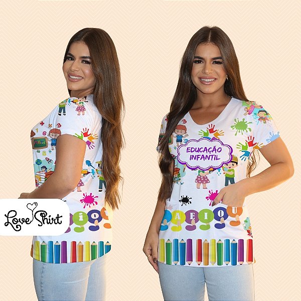 BATA COM BOLSO/SCRUB PROFISSÃO EDUCAÇÃO INFANTIL CENTOPEIA LÁPIS