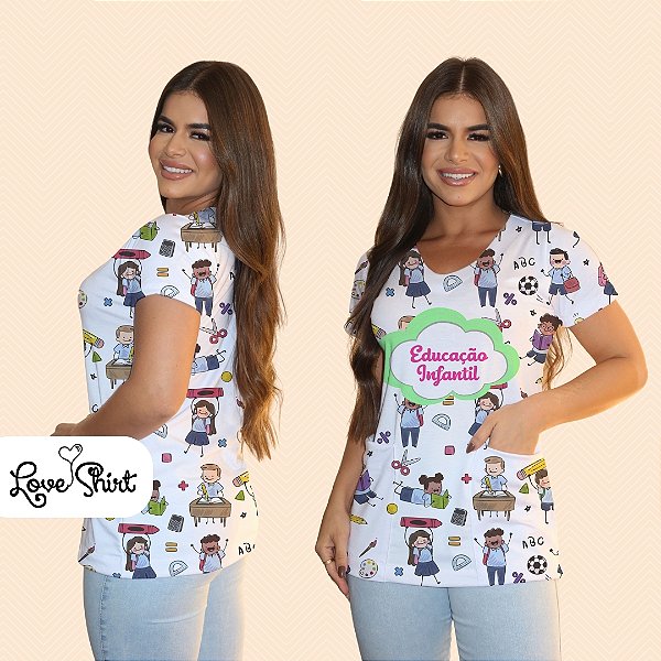 BATA COM BOLSO/SCRUB PROFISSÃO EDUCAÇÃO INFANTIL ESCOLAR BONECOS