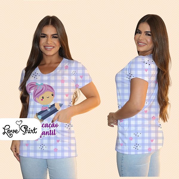 BATA COM BOLSO/SCRUB PROFISSÃO EDUCAÇÃO INFANTIL BONECA LILÁS XADREZ