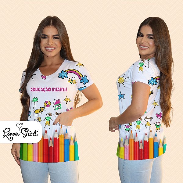 BATA COM BOLSO/SCRUB PROFISSÃO EDUCAÇÃO INFANTIL BARRA LÁPIS DESENHOS