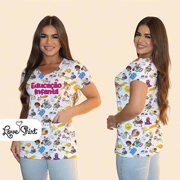 BATA COM BOLSO/SCRUB PROFISSÃO EDUCAÇÃO INFANTIL MUNDO BITA TOTAL