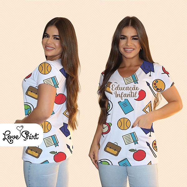 BATA COM BOLSO/SCRUB PROFISSÃO EDUCAÇÃO INFANTIL VARIADA 6