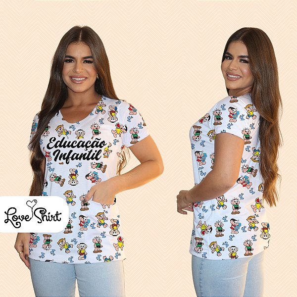 BATA COM BOLSO/SCRUB PROFISSÃO EDUCAÇÃO INFANTIL TURMA DA MÔNICA TOTAL