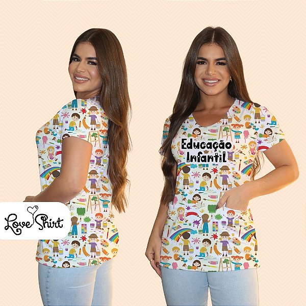 BATA COM BOLSO/SCRUB PROFISSÃO EDUCAÇÃO INFANTIL VARIADA 7