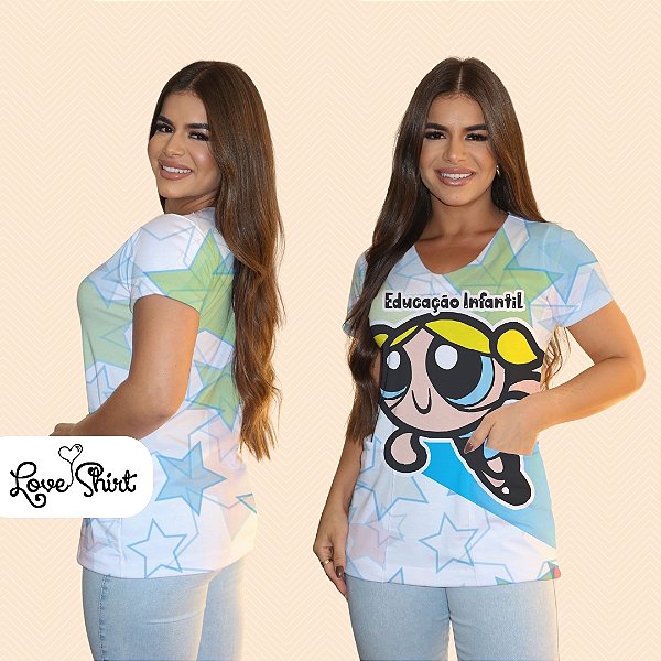BATA COM BOLSO/SCRUB PROFISSÃO EDUCAÇÃO INFANTIL LINDINHA SUPER PODEROSA