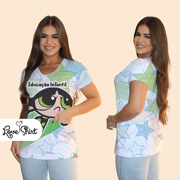 BATA COM BOLSO/SCRUB PROFISSÃO EDUCAÇÃO INFANTIL DOCINHO SUPER PODEROSA