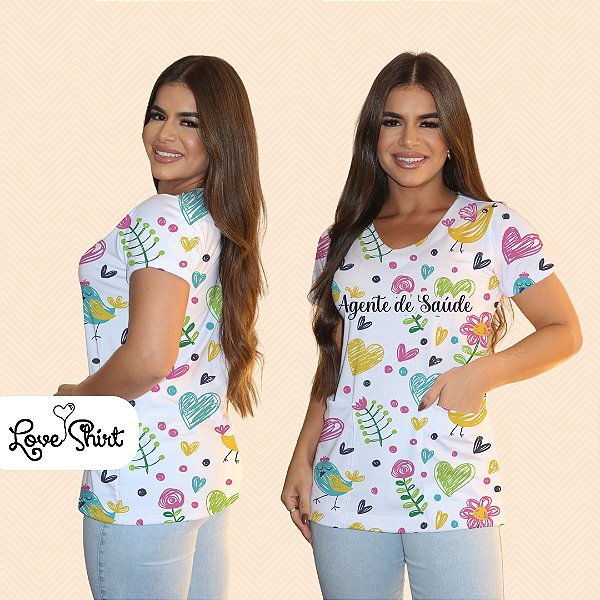 BATA COM BOLSO/SCRUB PROFISSÃO AGENTE DE SAÚDE VARIADA