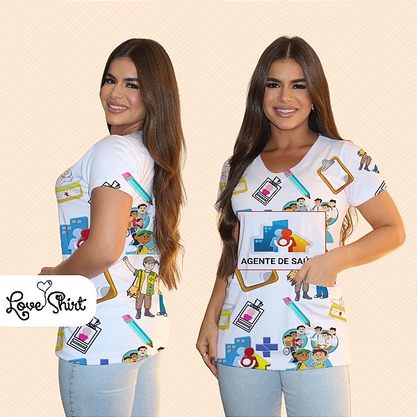 BATA COM BOLSO/SCRUB PROFISSÃO AGENTE DE SAÚDE VARIADA 3