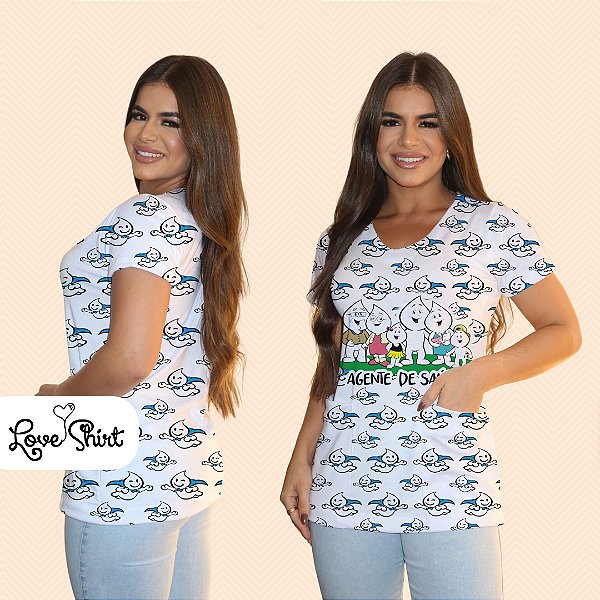 BATA COM BOLSO/SCRUB PROFISSÃO AGENTE DE SAÚDE FAMÍLIA GOTINHA